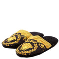 Barocco Slippers Size Large Black/Yellow
