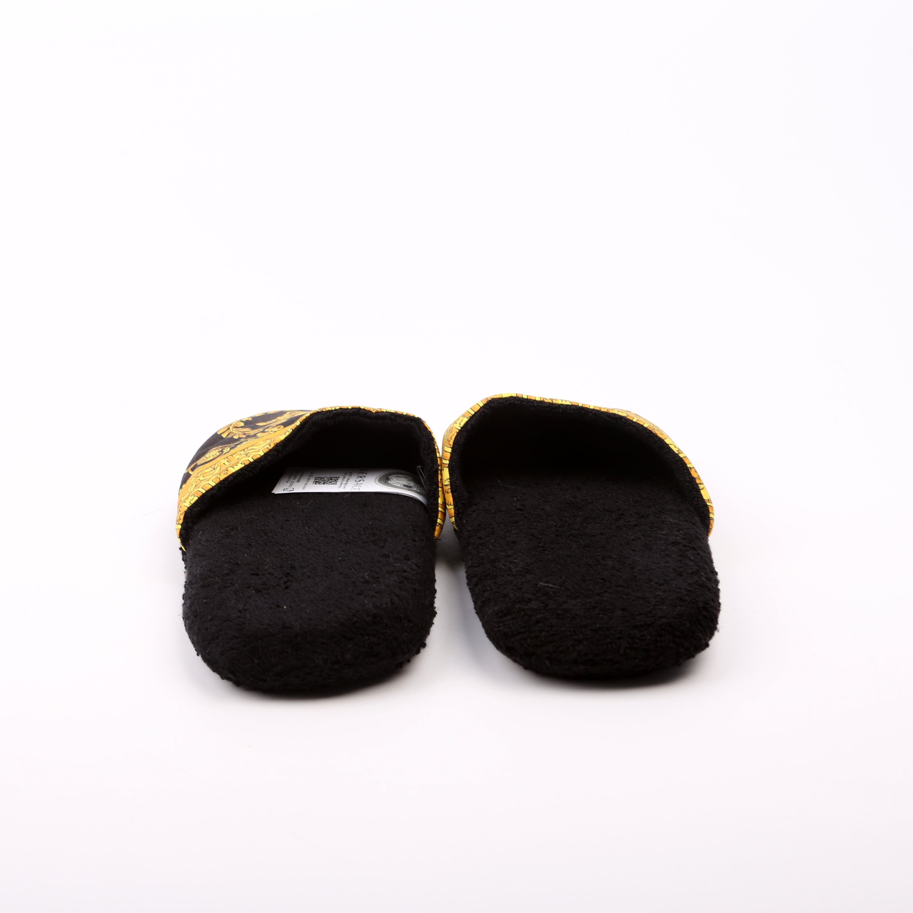 Barocco Slippers Size Large Black/Yellow