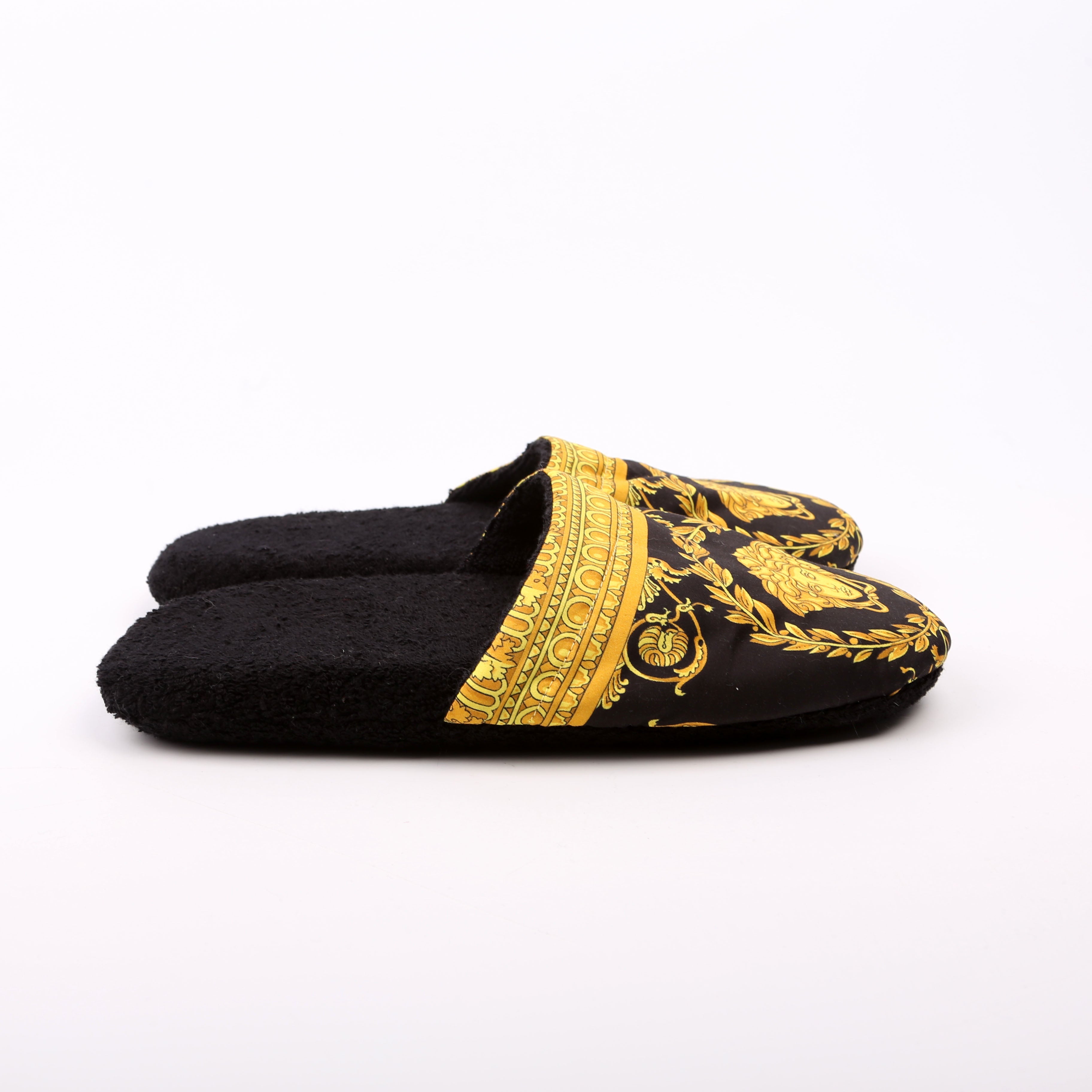 Barocco Slippers Size Large Black/Yellow