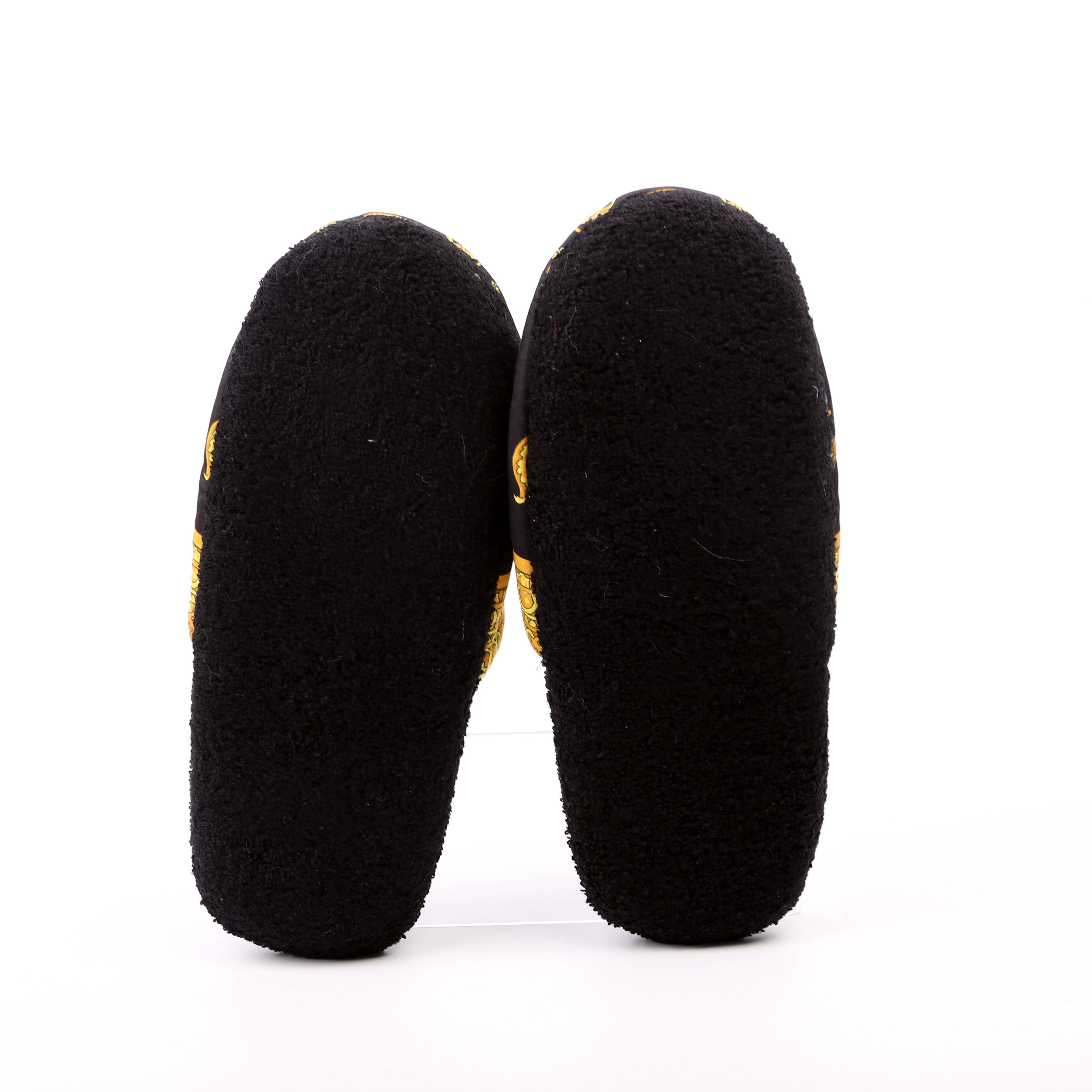 Barocco Slippers Size Large Black/Yellow
