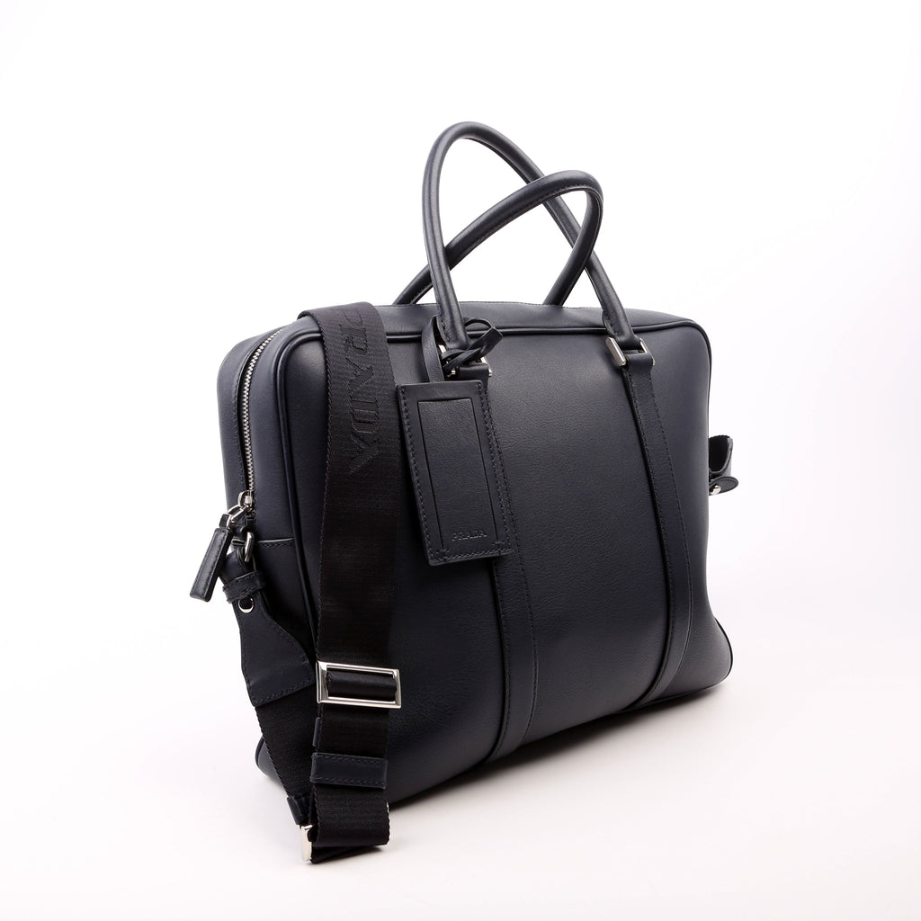 2VE305 Business Bag 2-Way Leather Blue