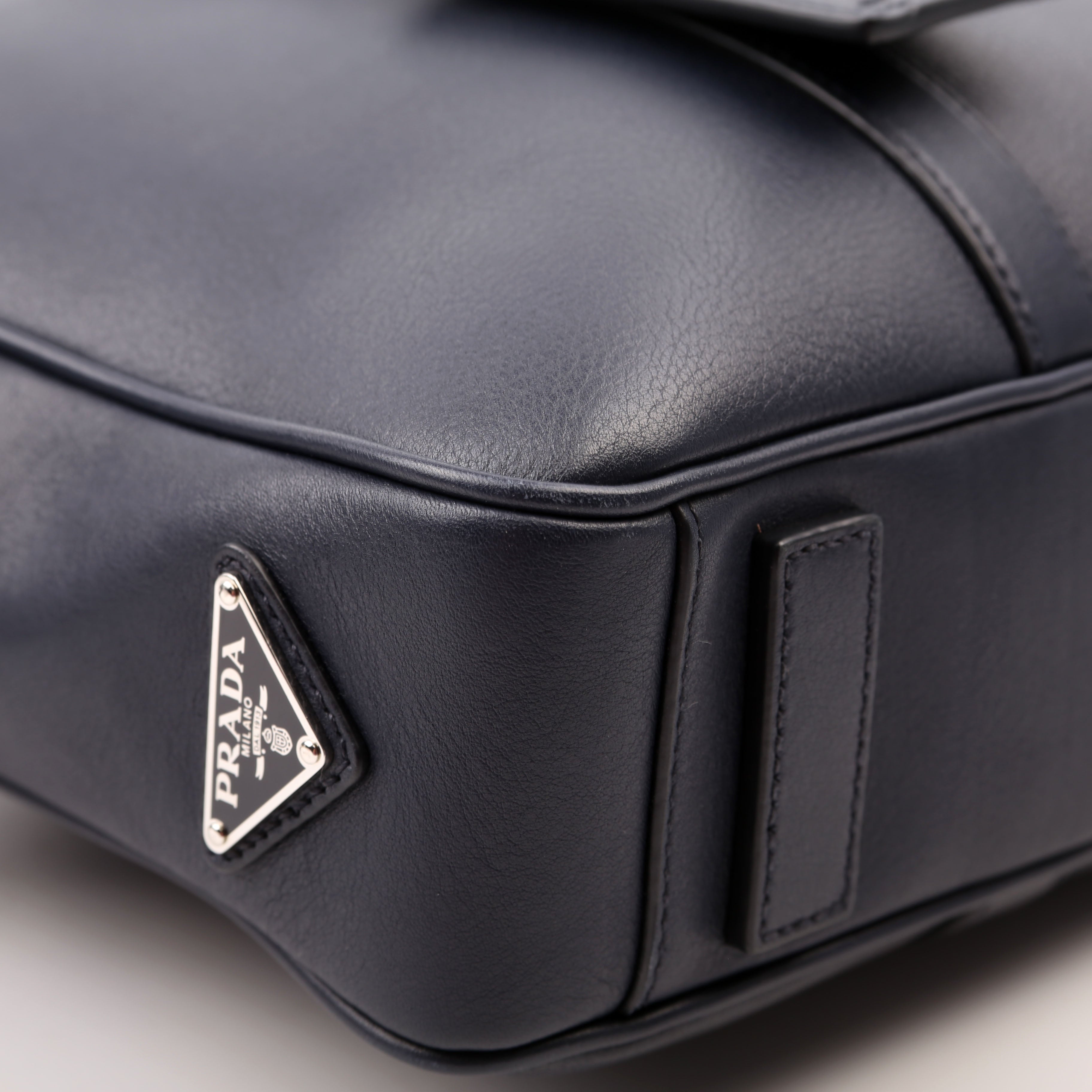 2VE305 Business Bag 2-Way Leather Blue