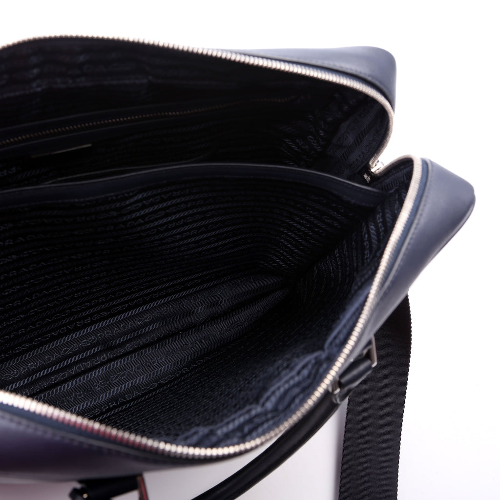 2VE305 Business Bag 2-Way Leather Blue