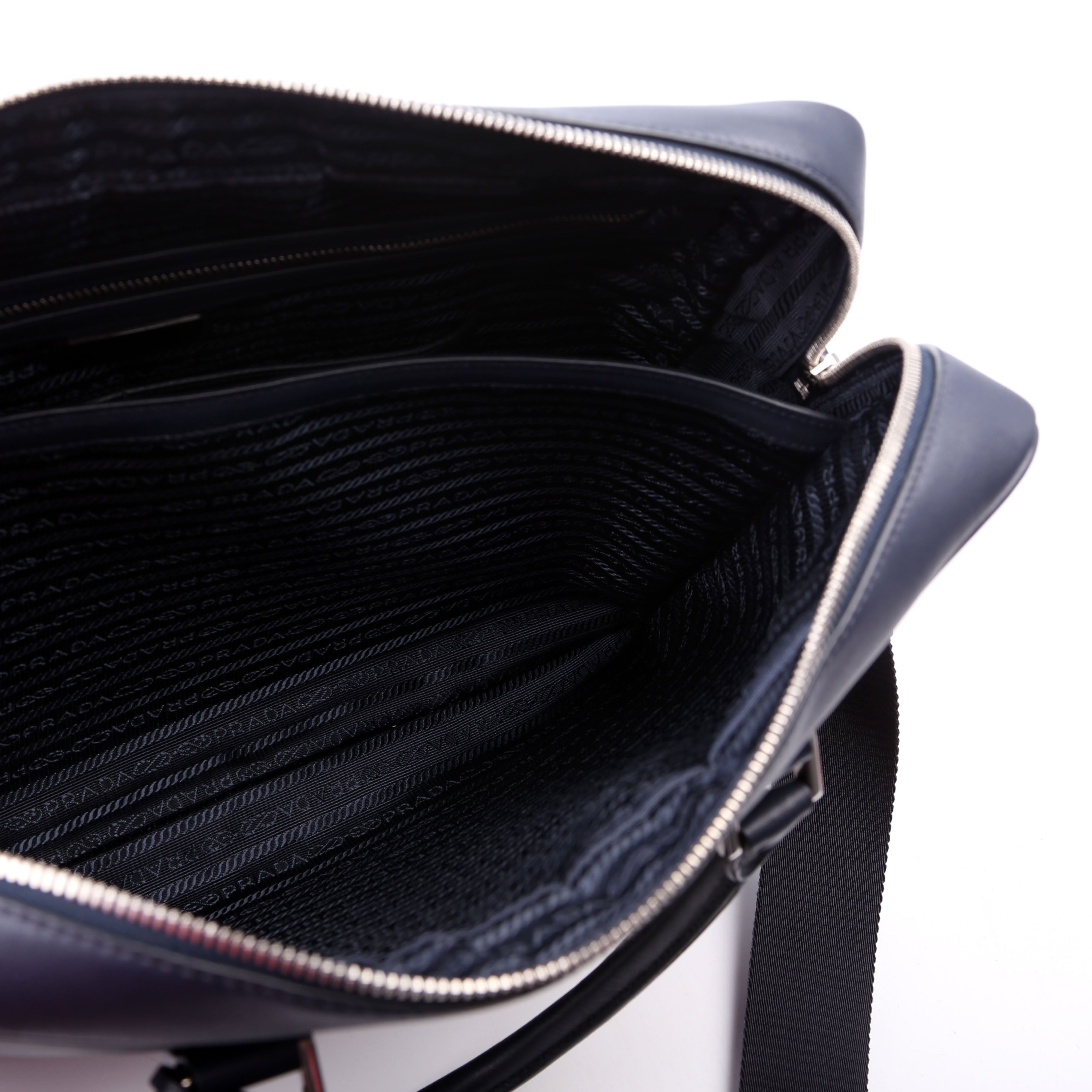 2VE305 Business Bag 2-Way Leather Blue