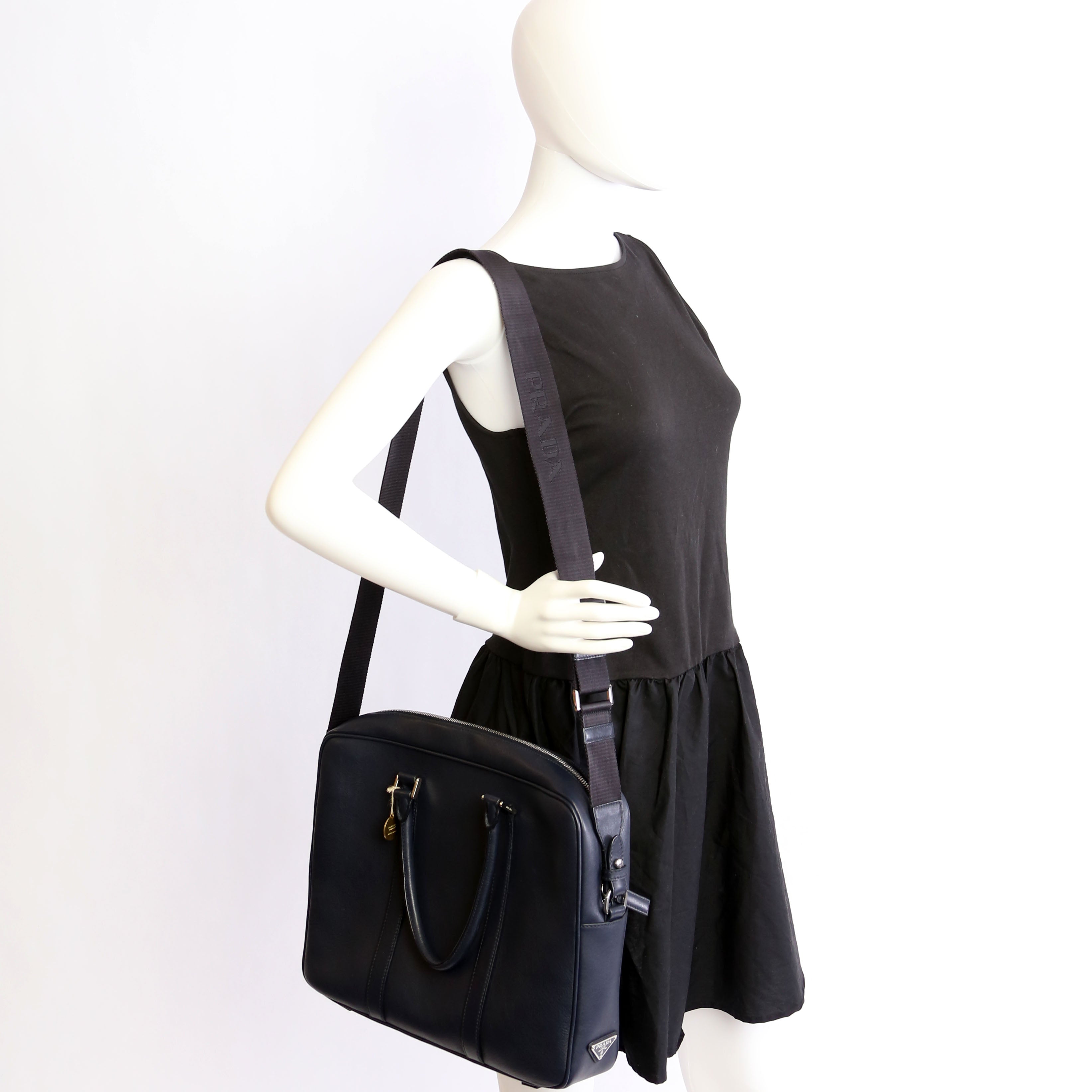 2VE305 Business Bag 2-Way Leather Blue