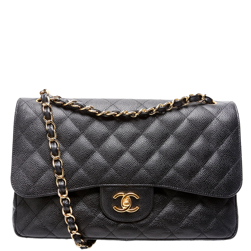 Classic Flap Jumbo Caviar 14-16M Black