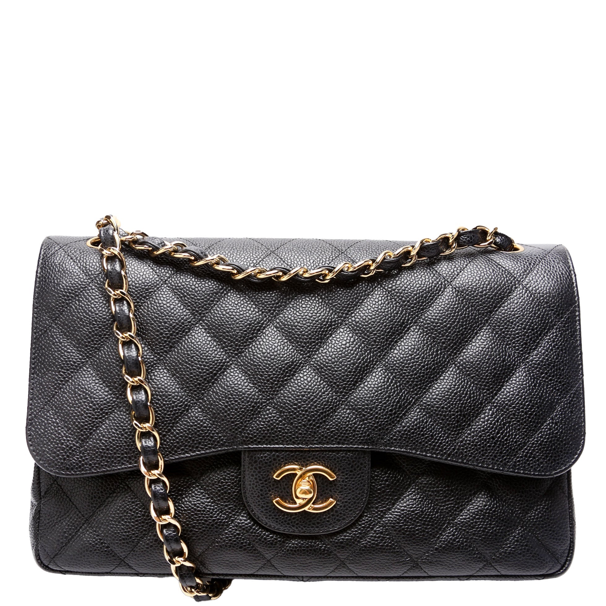 Classic Flap Jumbo Caviar 14-16M Black