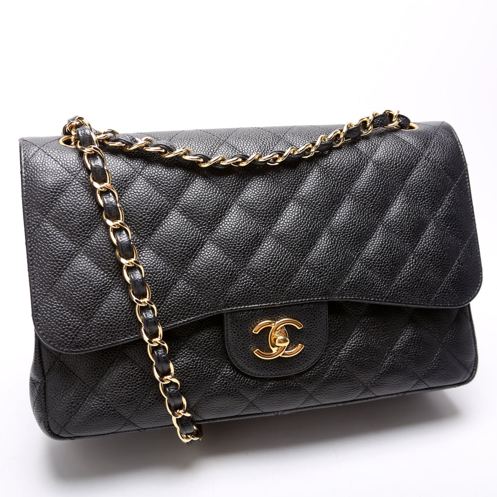 Classic Flap Jumbo Caviar 14-16M Black