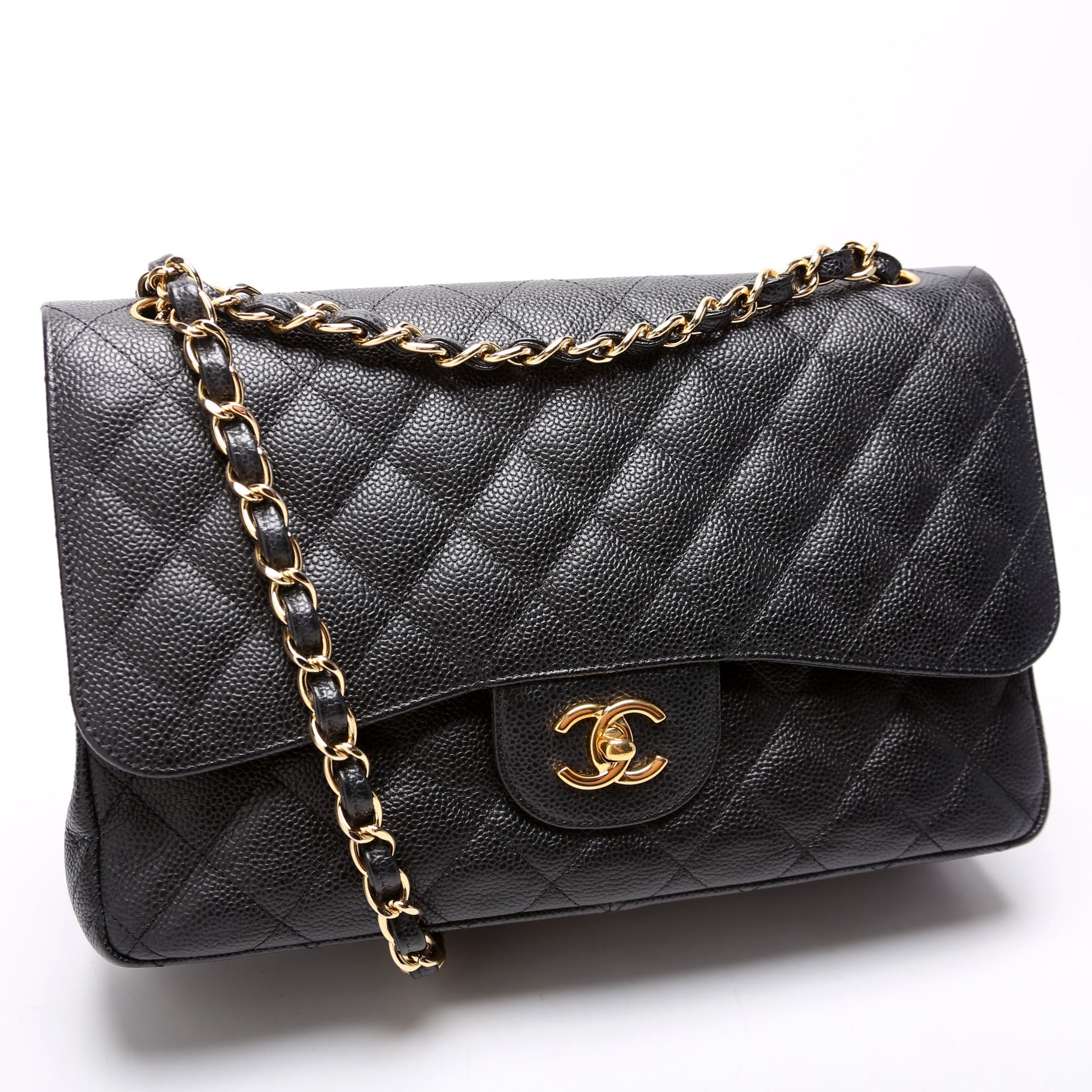 Classic Flap Jumbo Caviar 14-16M Black