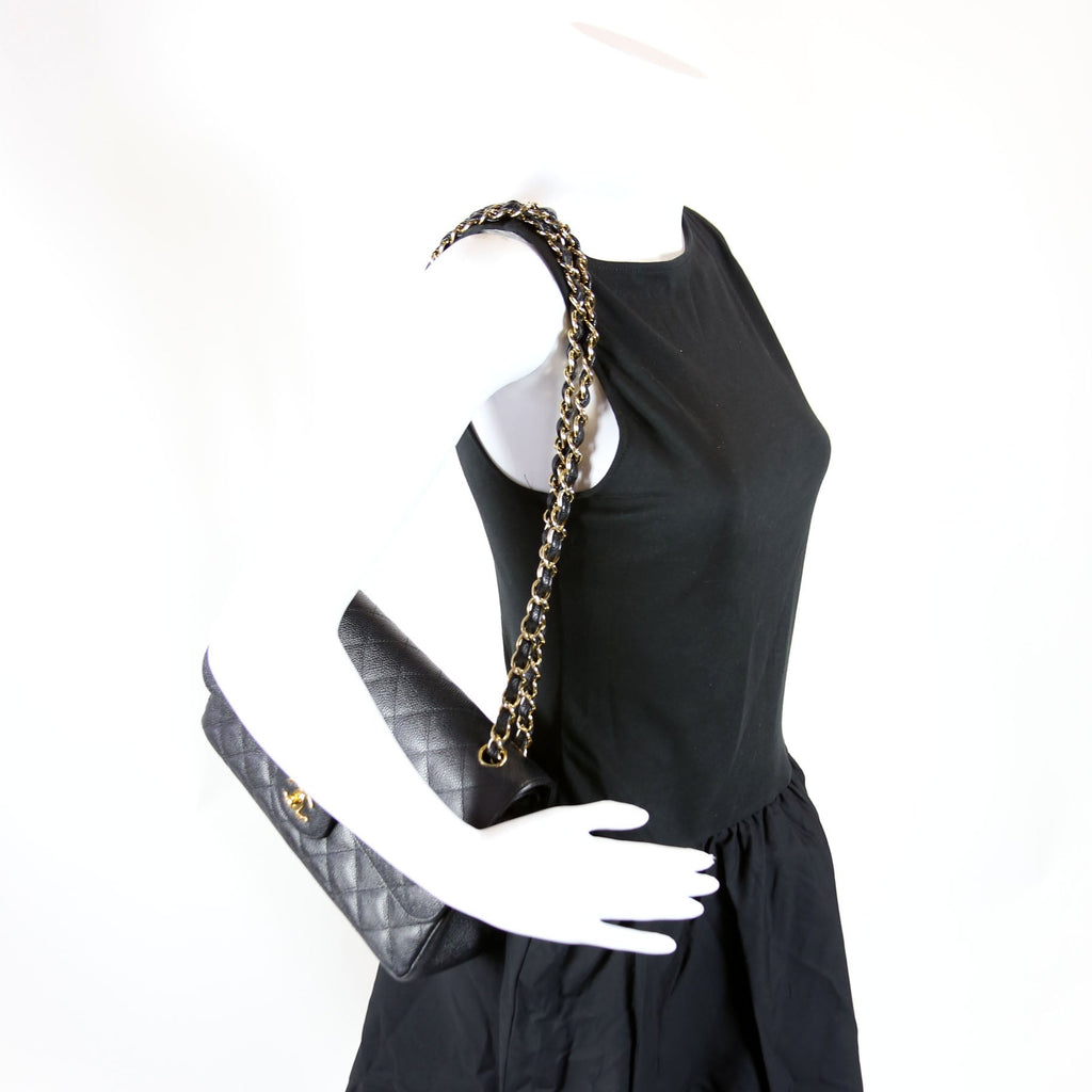 Classic Flap Jumbo Caviar 14-16M Black