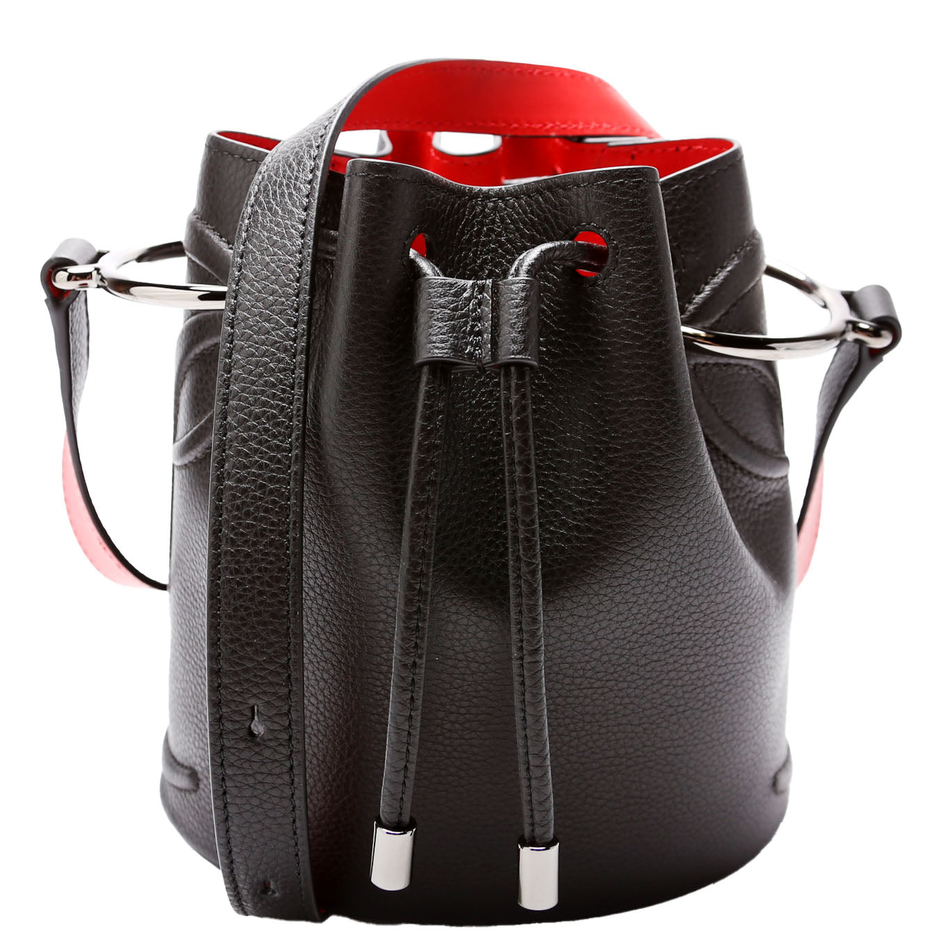 By My Side Embossed Logo Bucket Bag Black