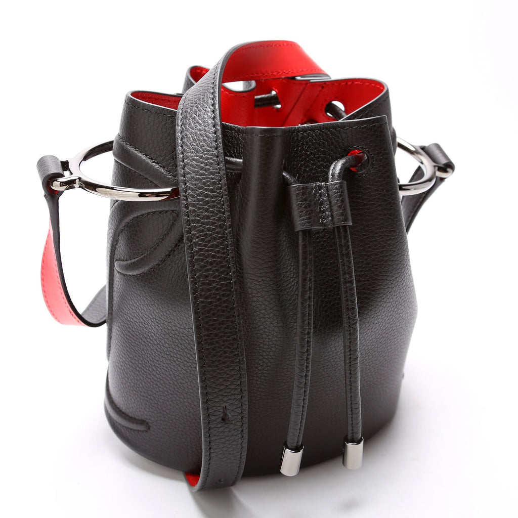 By My Side Embossed Logo Bucket Bag Black