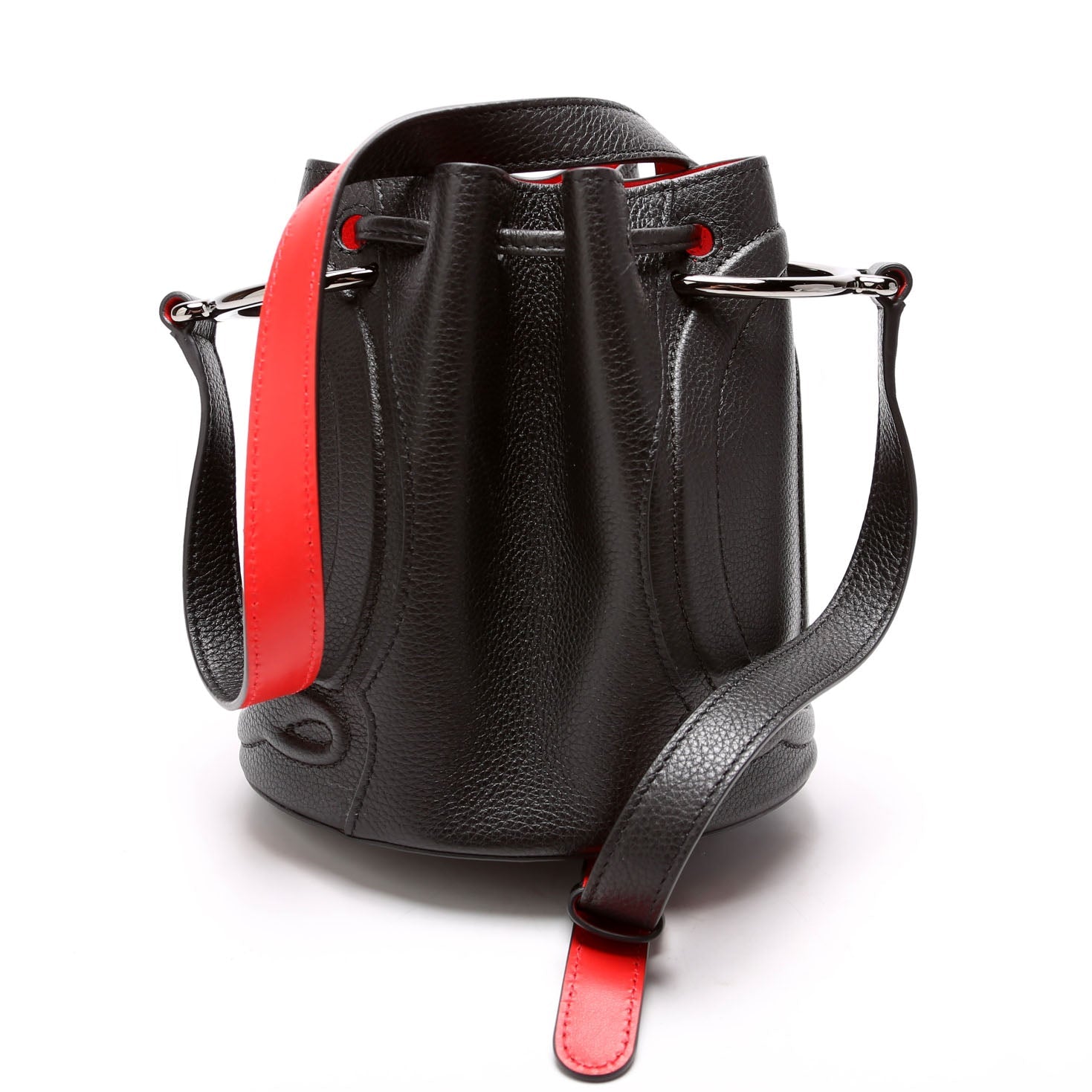 By My Side Embossed Logo Bucket Bag Black