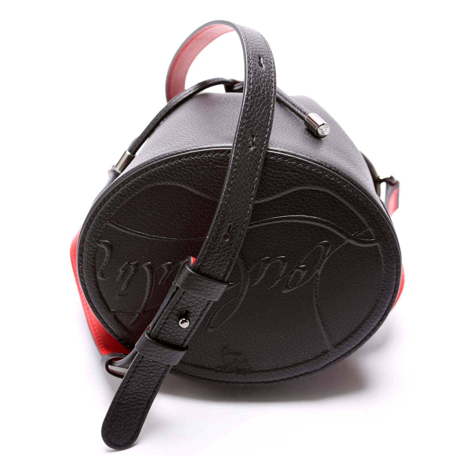 By My Side Embossed Logo Bucket Bag Black