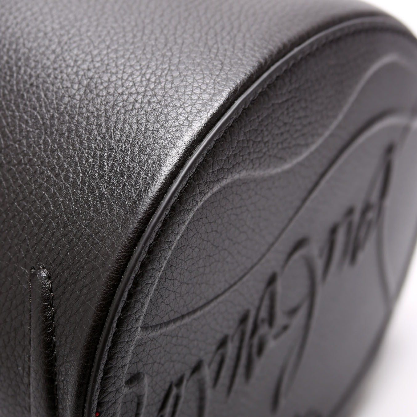 By My Side Embossed Logo Bucket Bag Black