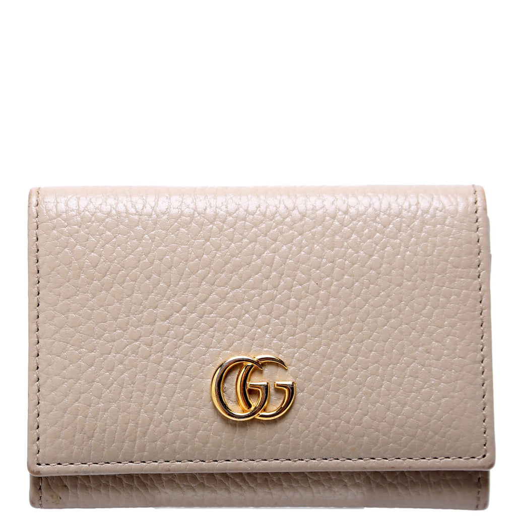 739525 GG Marmont Card Case Beige