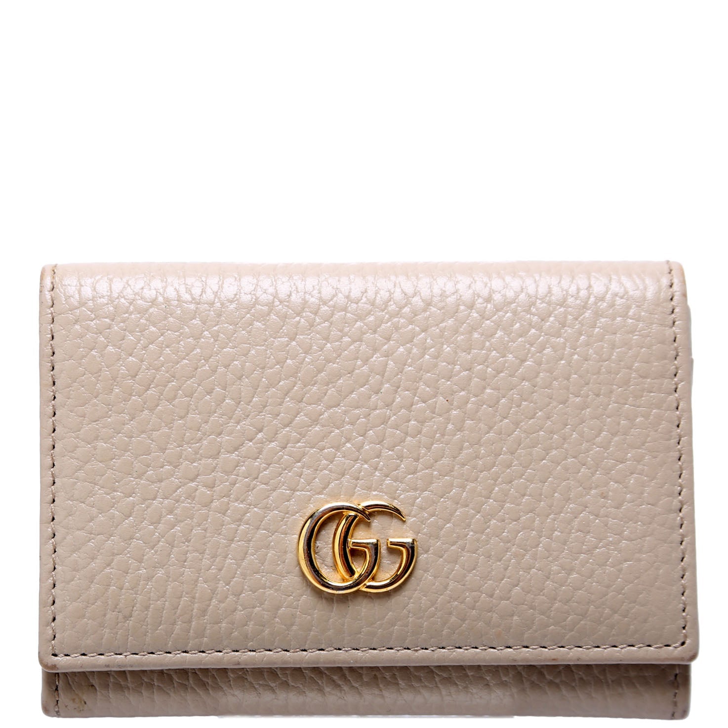 739525 GG Marmont Card Case Beige