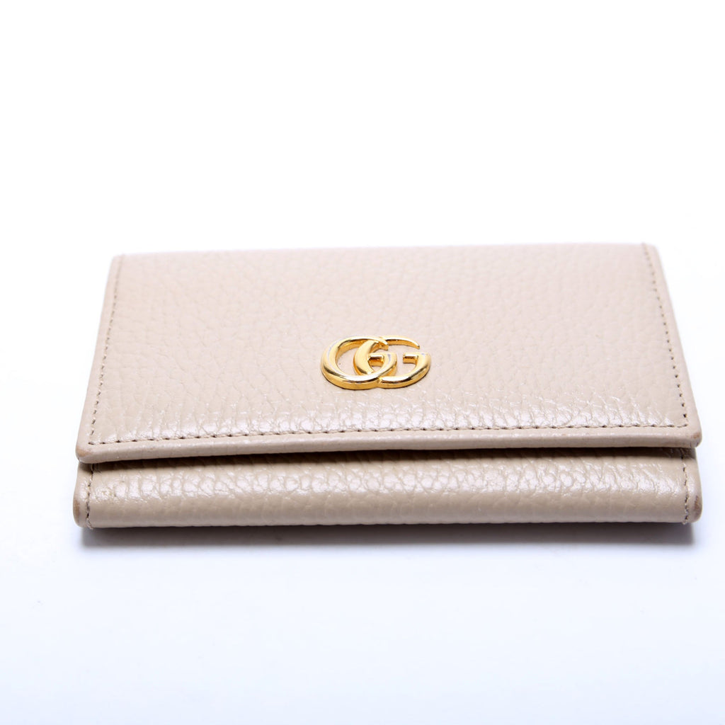 739525 GG Marmont Card Case Beige