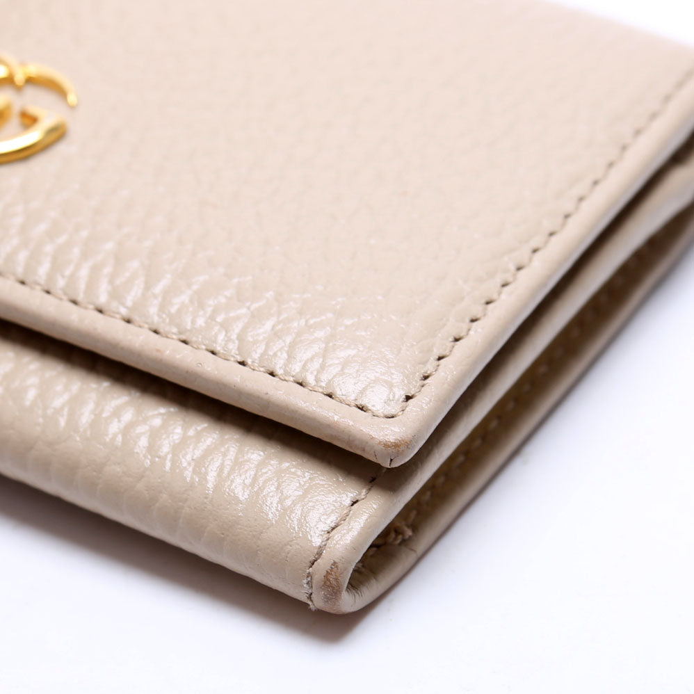 739525 GG Marmont Card Case Beige