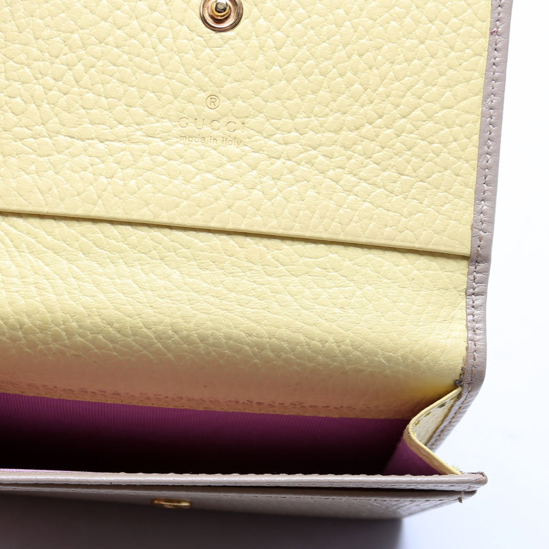 739525 GG Marmont Card Case Beige