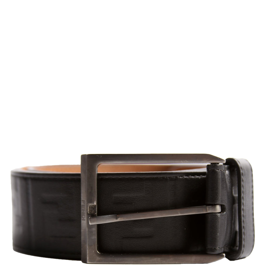 Fendi Square Buckle FF Leather Belt 45MM Size 115/56 Black