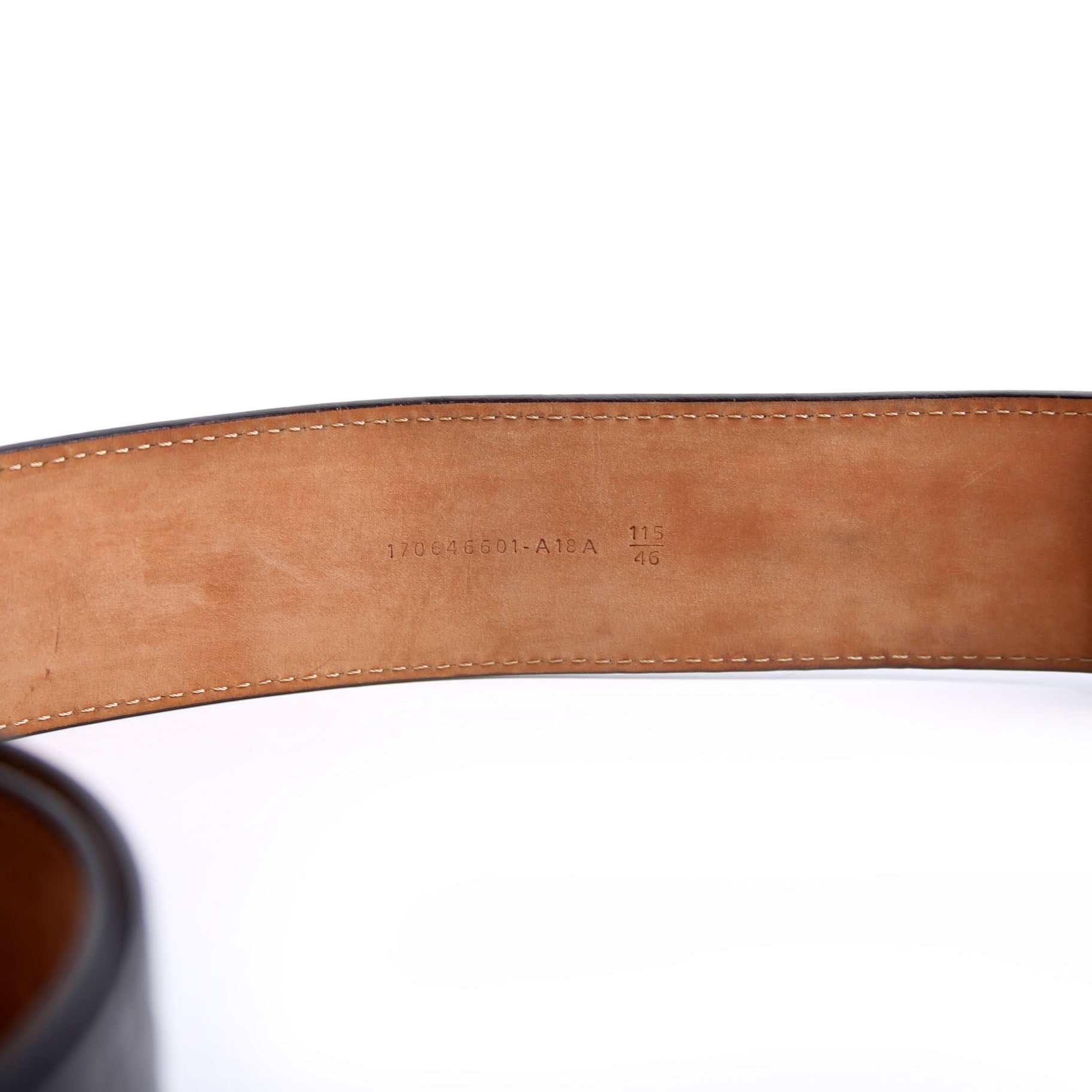 Fendi Square Buckle FF Leather Belt 45MM Size 115/56 Black