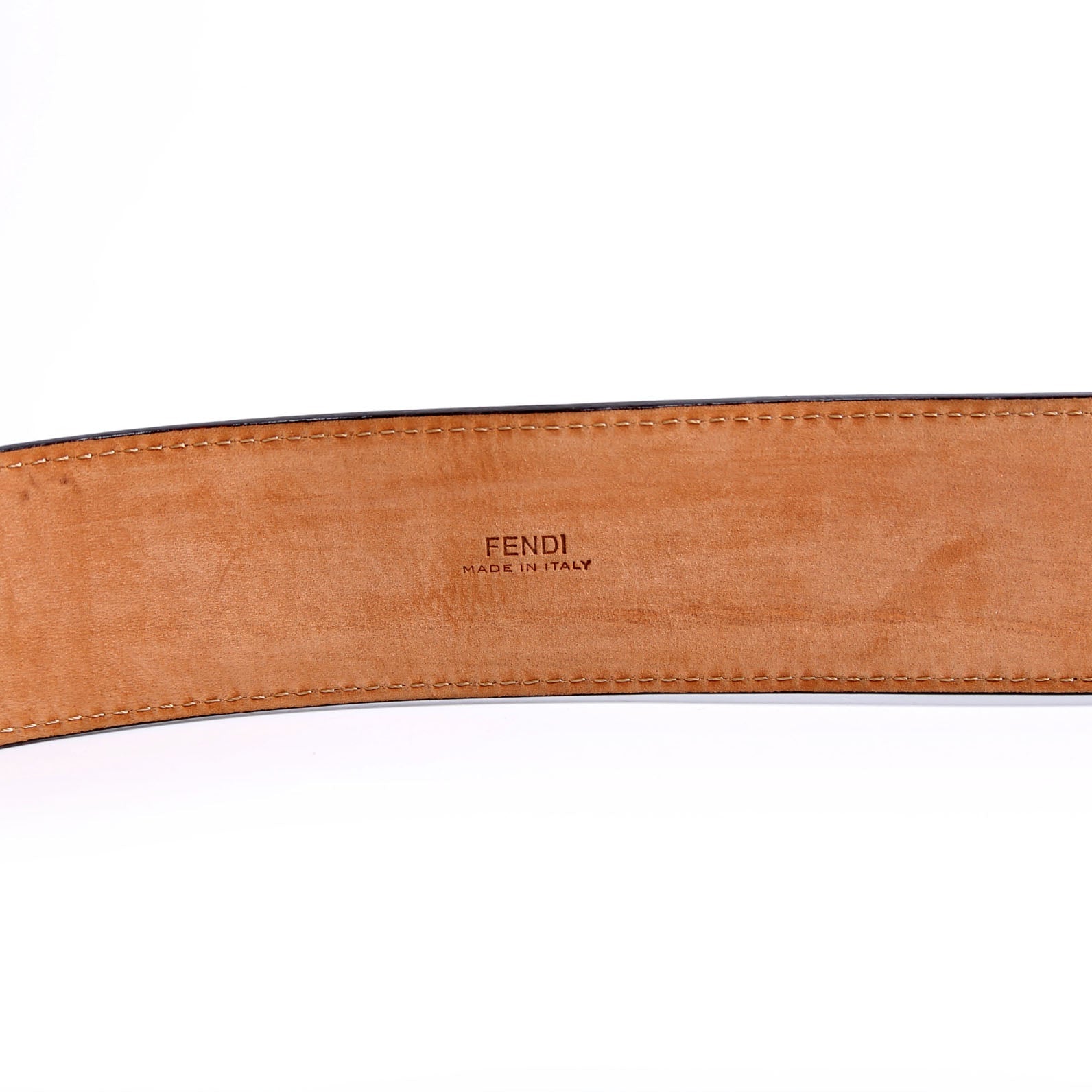 Fendi Square Buckle FF Leather Belt 45MM Size 115/56 Black