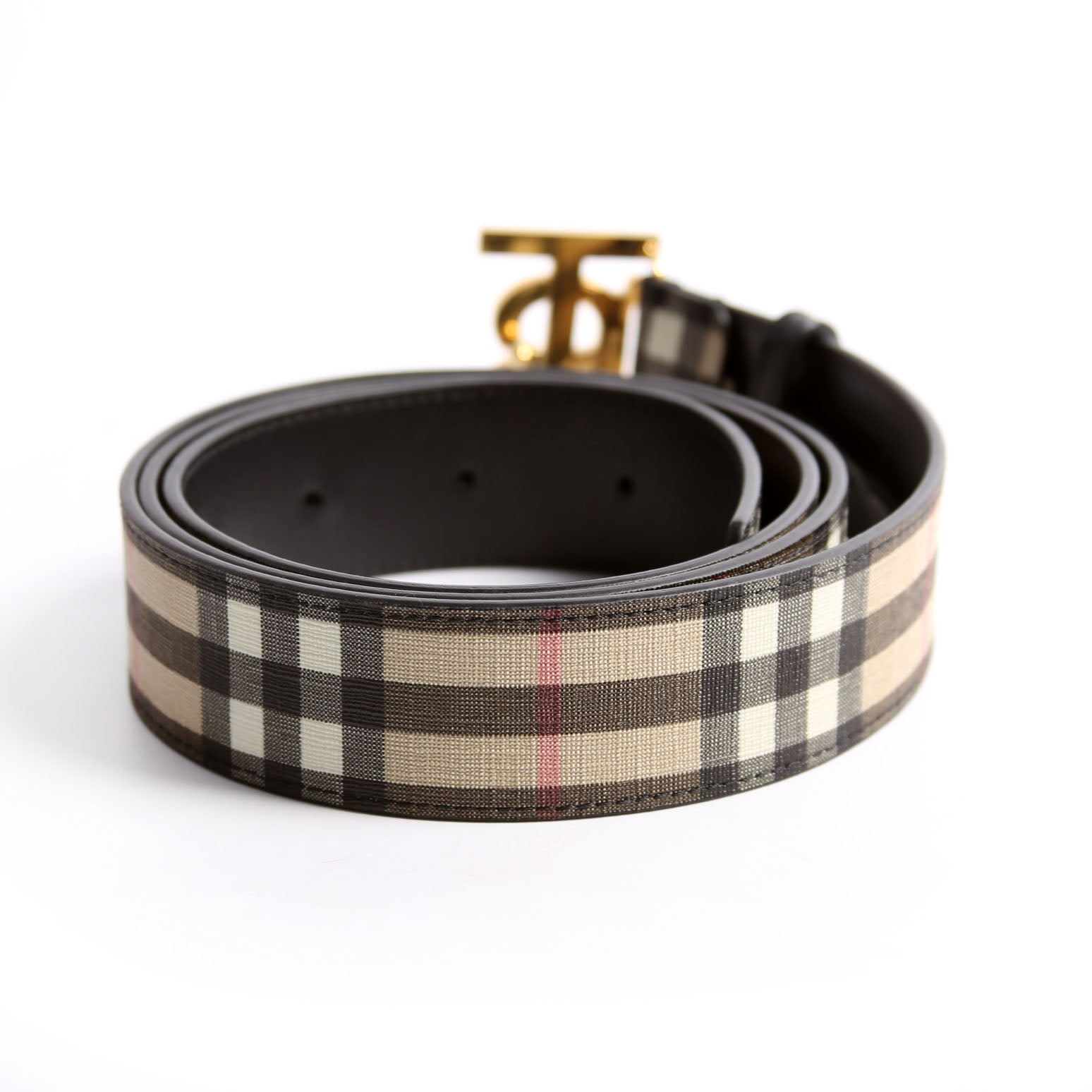 TB Logo Archive Check Belt Size Large Black