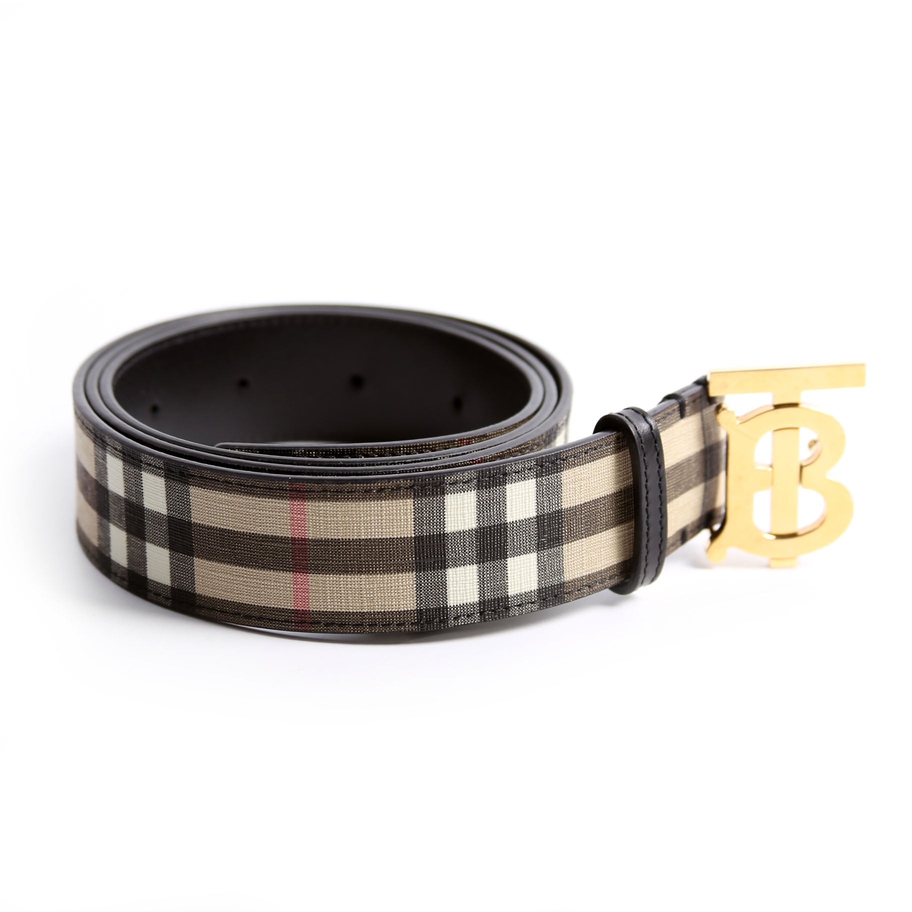 TB Logo Archive Check Belt Size Large Black