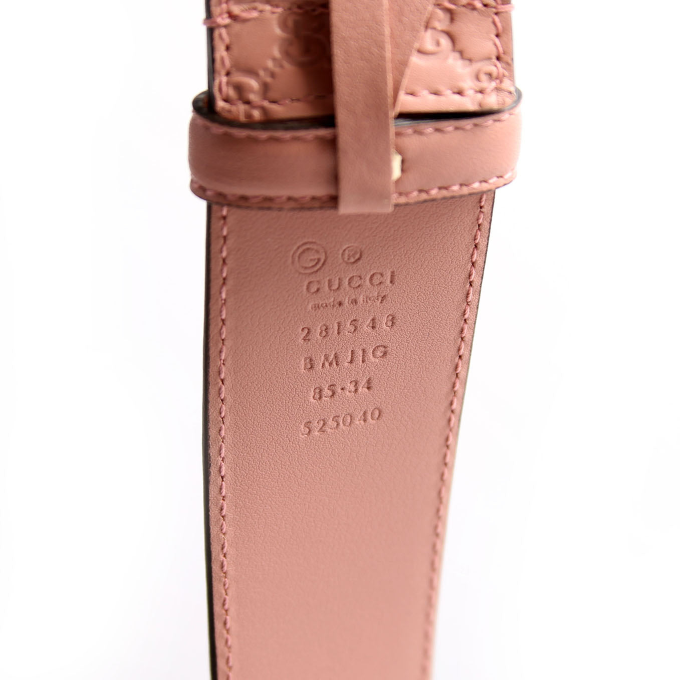 Gucci 281548 Guccissima Belt Size 85/34 Pink