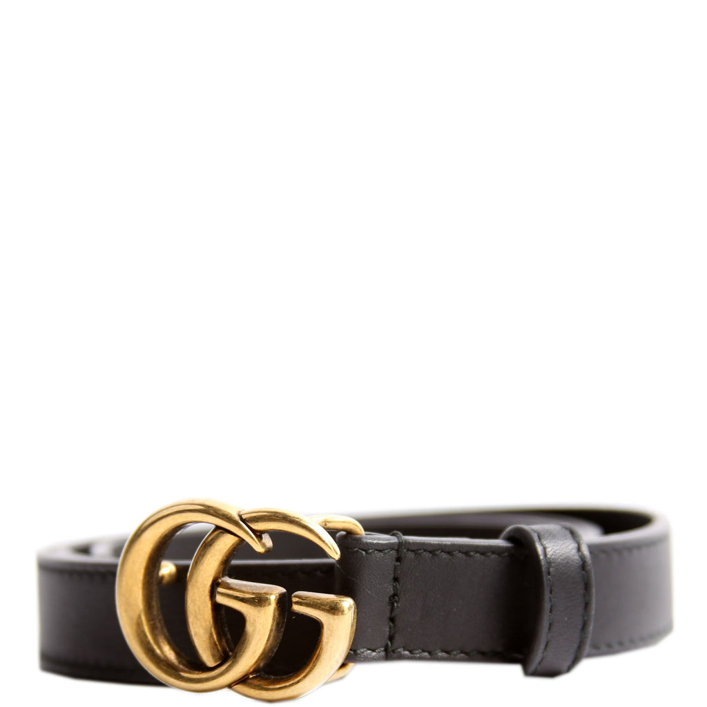 Gucci 409417 GG Marmont Thin Belt Size 75/30 Black