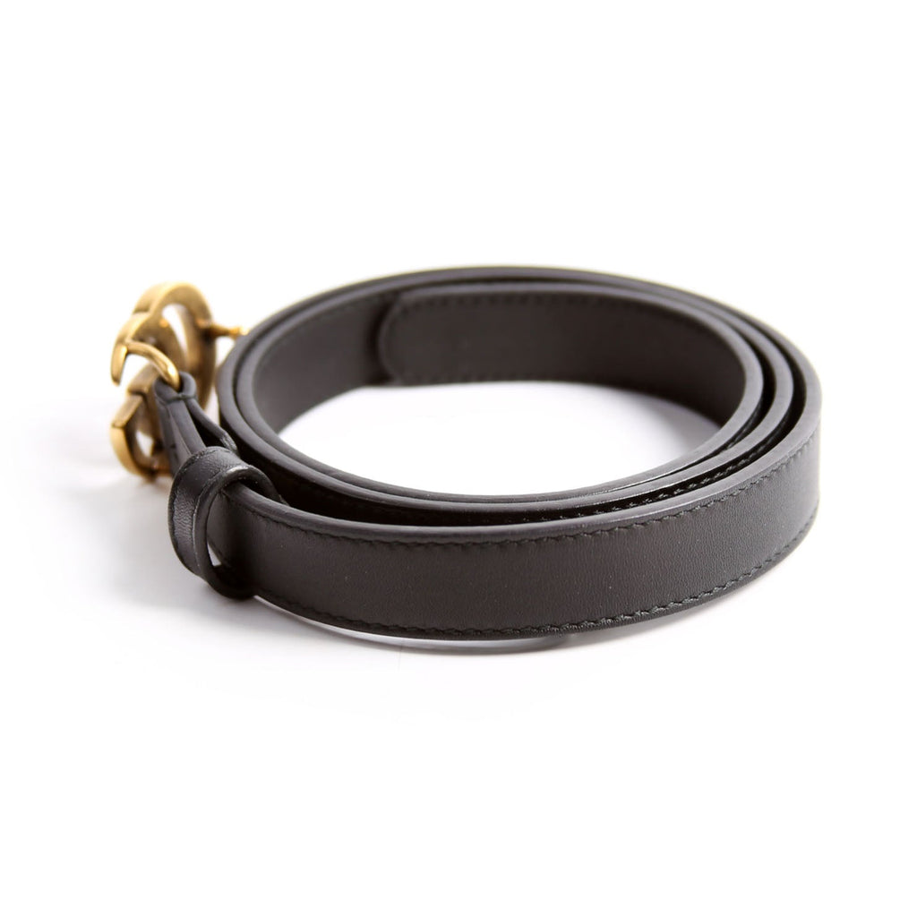 Gucci 409417 GG Marmont Thin Belt Size 75/30 Black