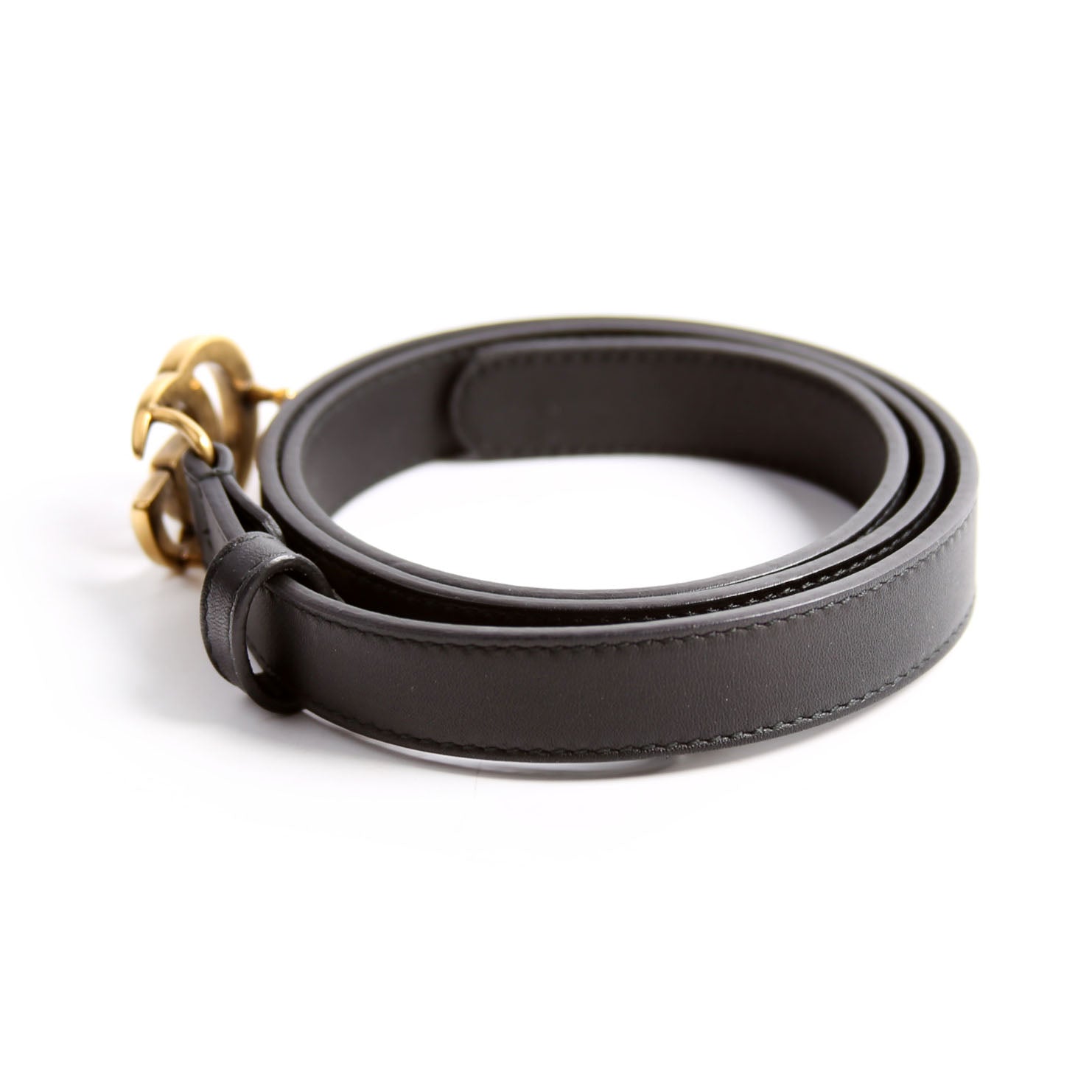 Gucci 409417 GG Marmont Thin Belt Size 75/30 Black