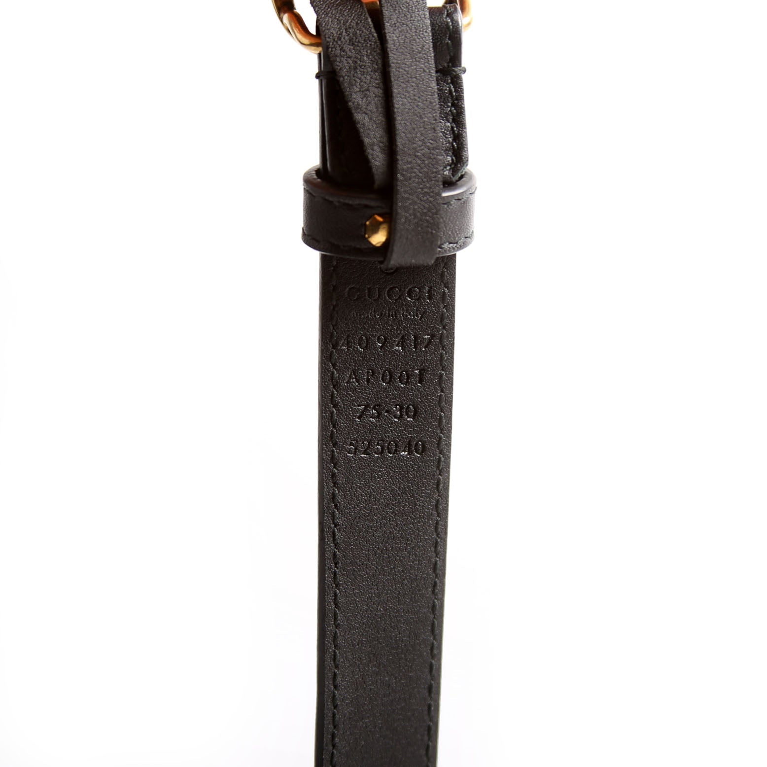 Gucci 409417 GG Marmont Thin Belt Size 75/30 Black