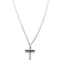 Concave Cross Pendant Necklace 925