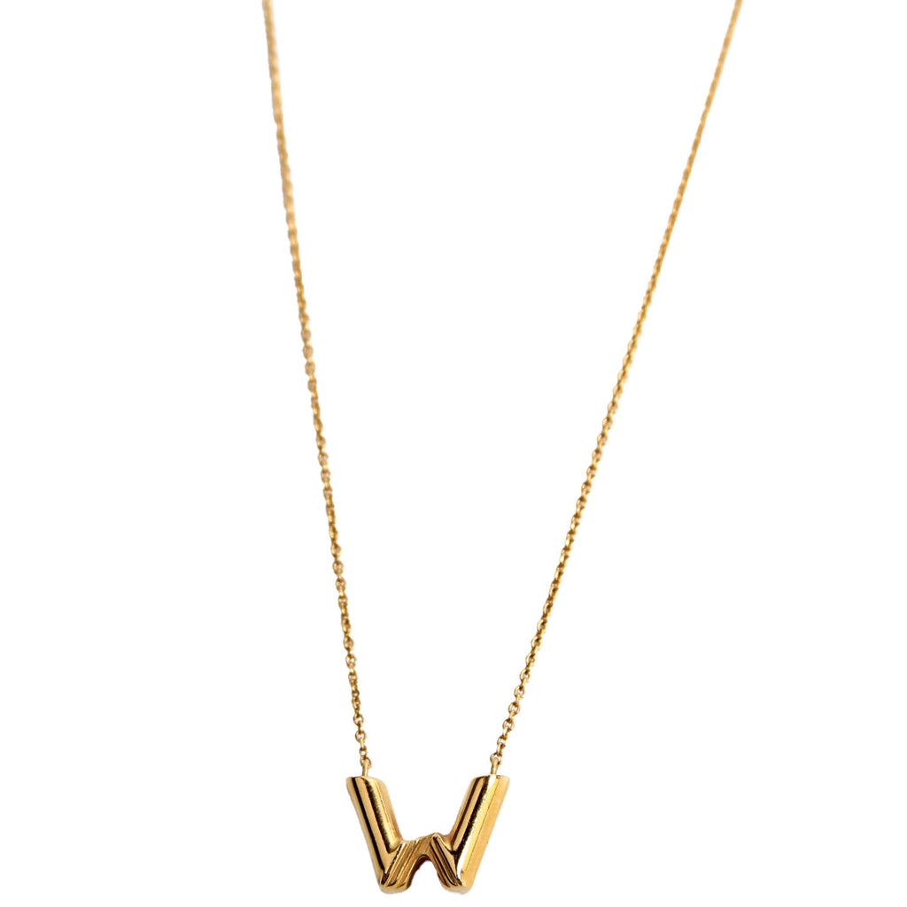 LV & Me 'W' Initial Necklace Gold