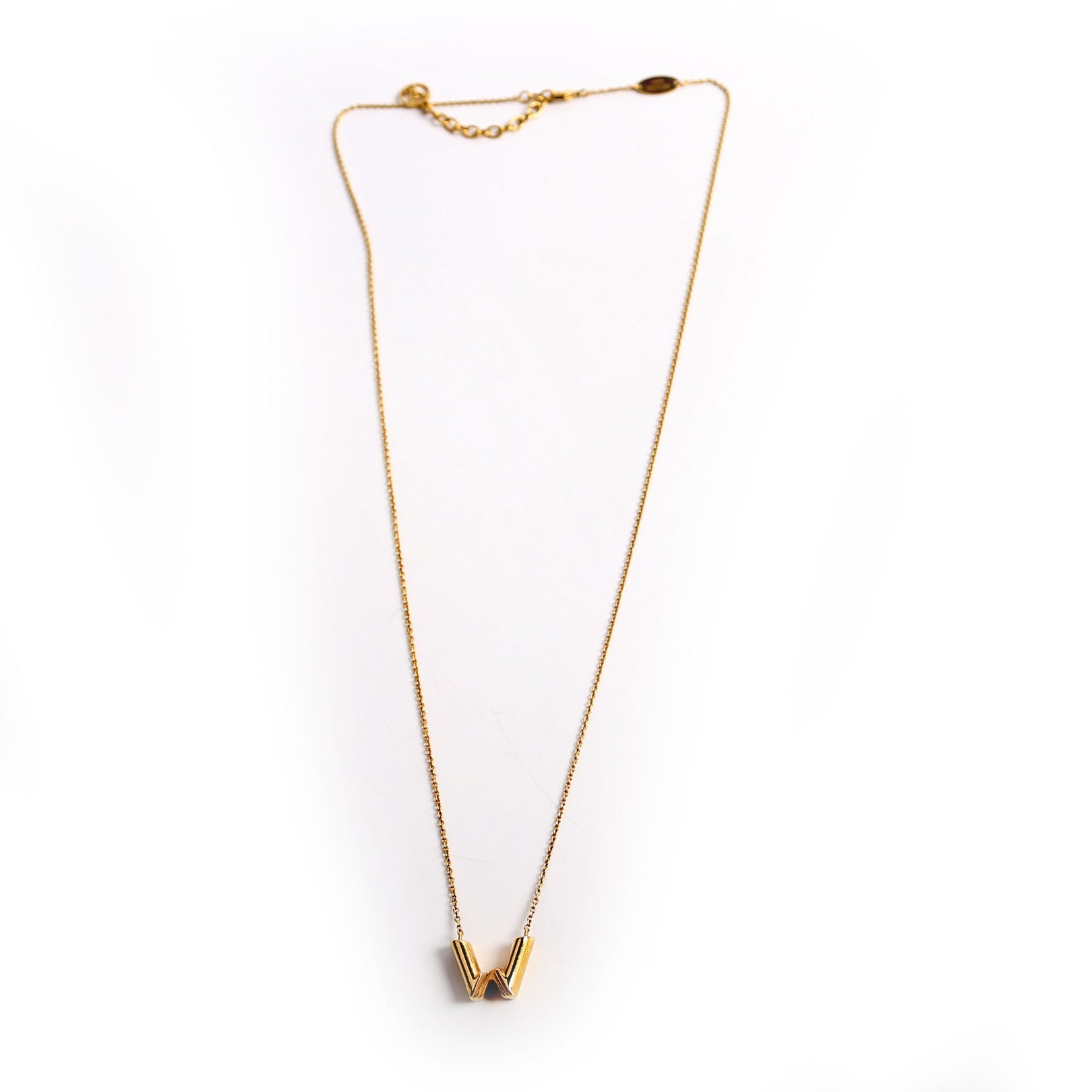 LV & Me 'W' Initial Necklace Gold