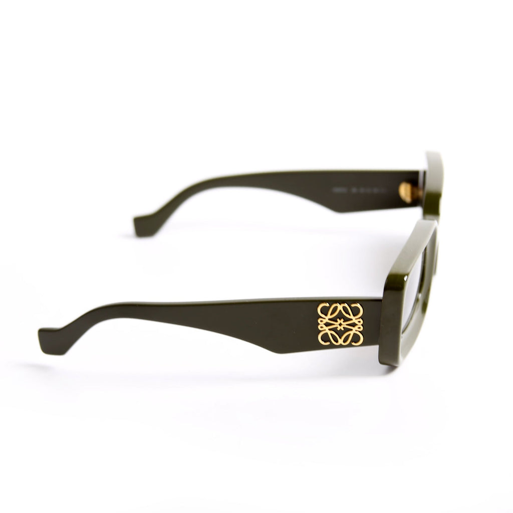 LW40101I Rectangle Acetate Sunglasses Green