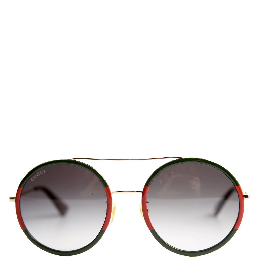 GG0061S Round Sunglasses Green/Red