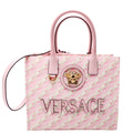 La Medusa Small Chain Print Canavs Tote Pink/Gray