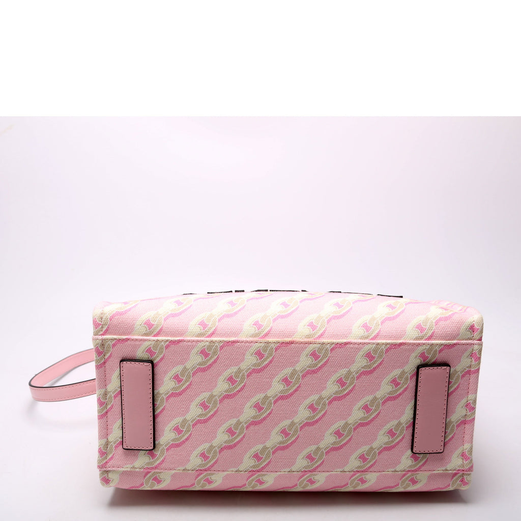 La Medusa Small Chain Print Canavs Tote Pink/Gray