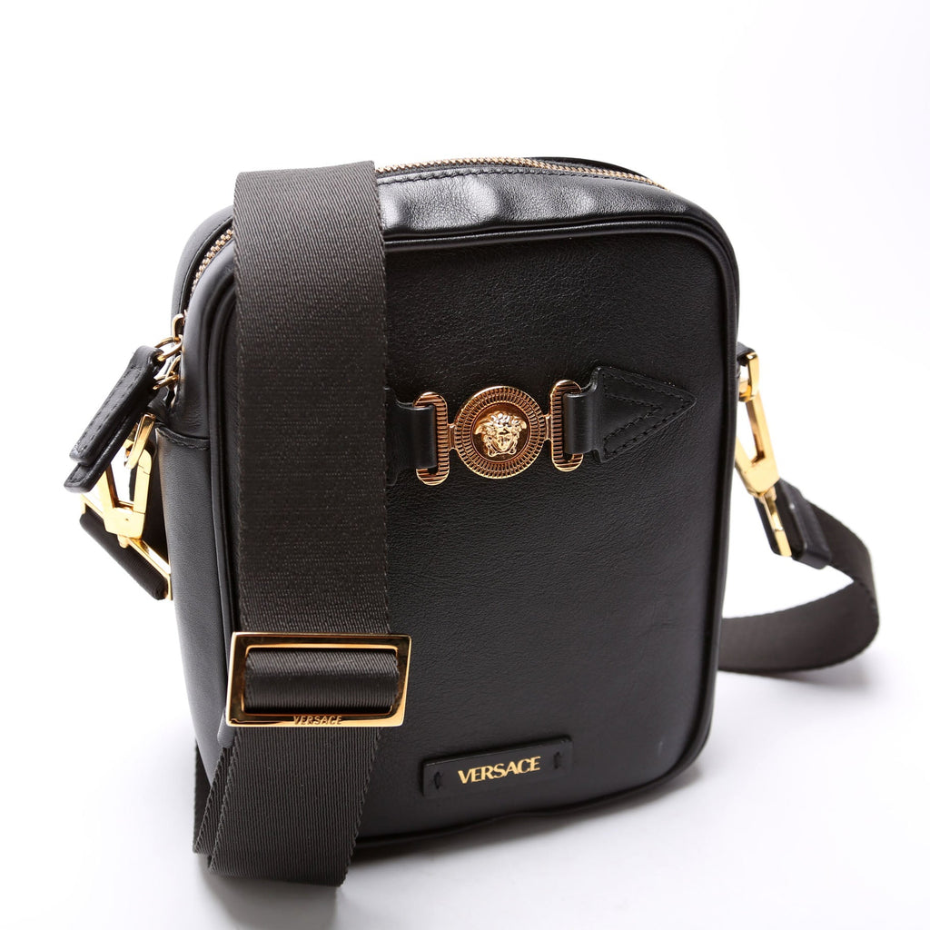 Medusa Biggie Small Crossbody Leather Black