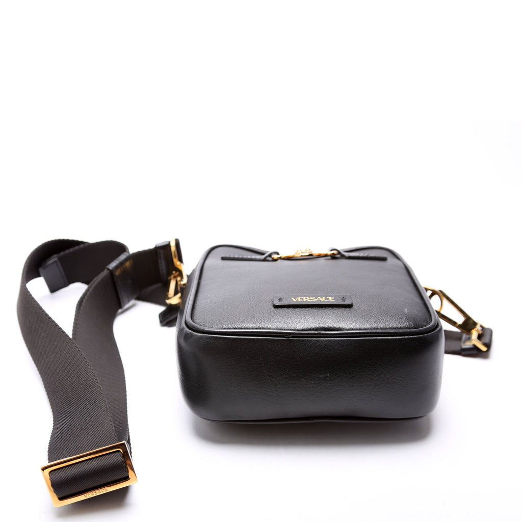 Medusa Biggie Small Crossbody Leather Black