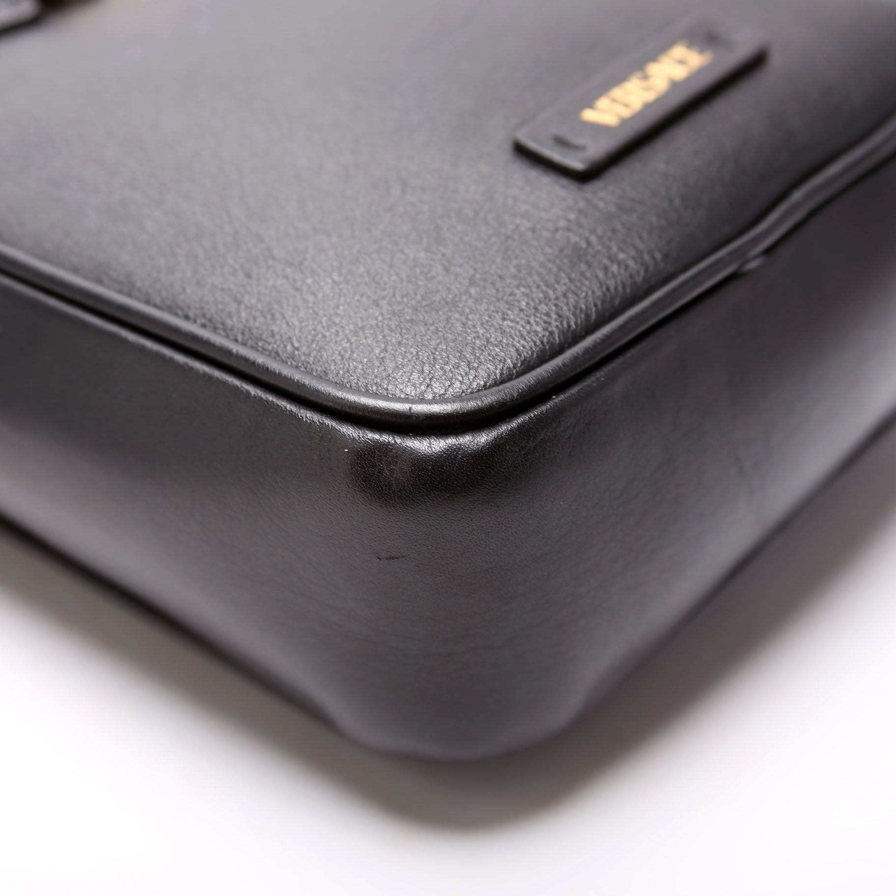 Medusa Biggie Small Crossbody Leather Black