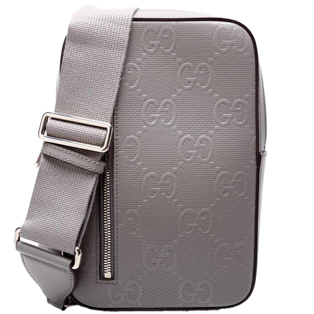 700431 GG Embossed Sling Backpack Gray