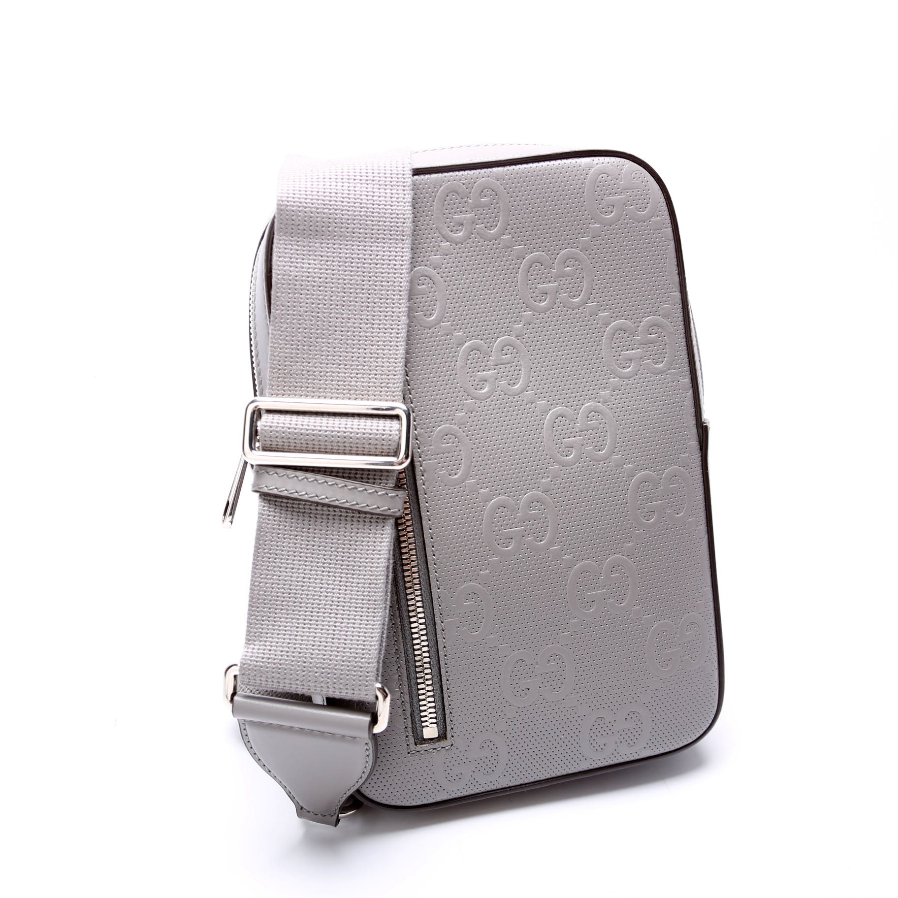 700431 GG Embossed Sling Backpack Gray