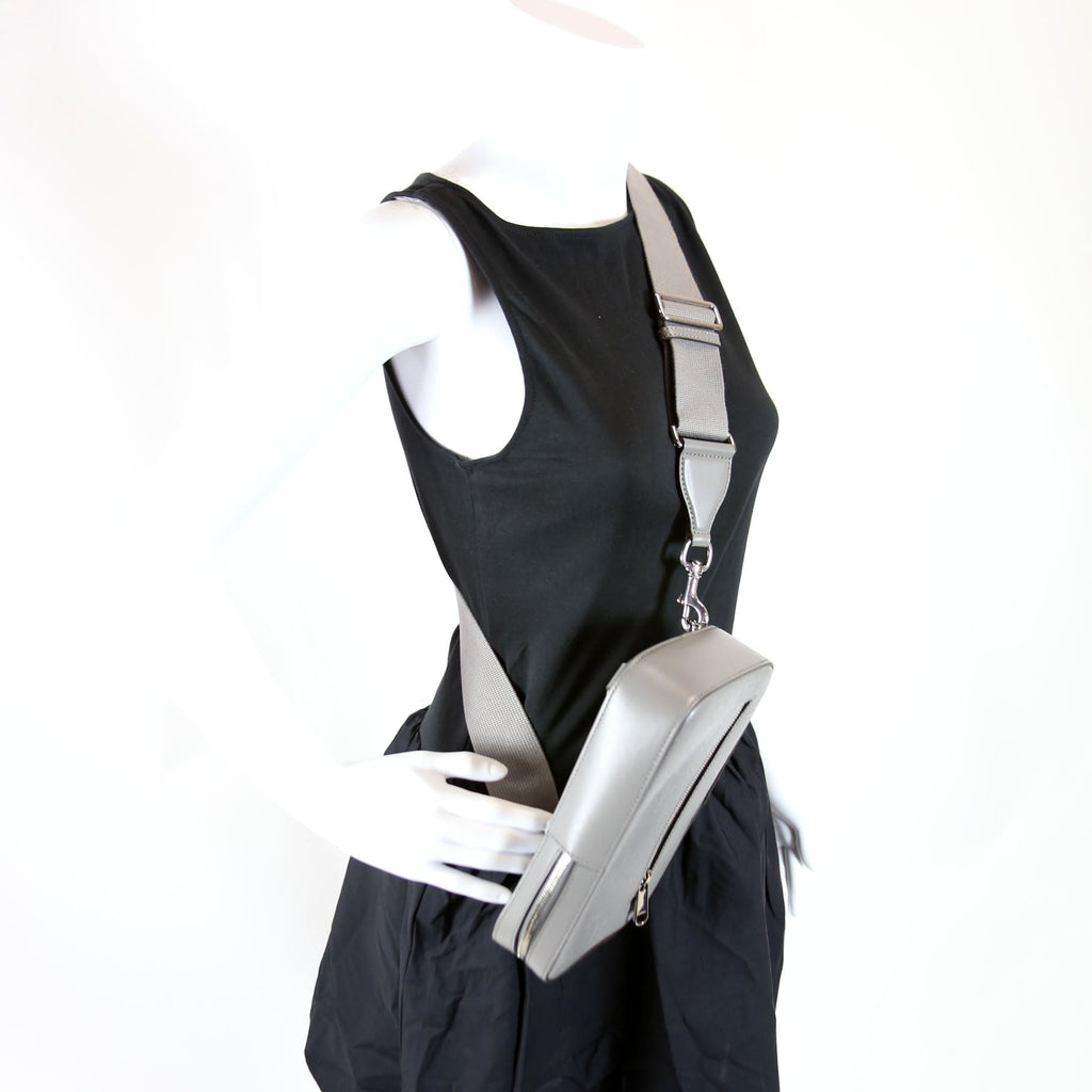 700431 GG Embossed Sling Backpack Gray