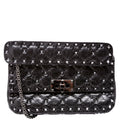 Rockstud Spike Bag Small Craquelle Nappa Black