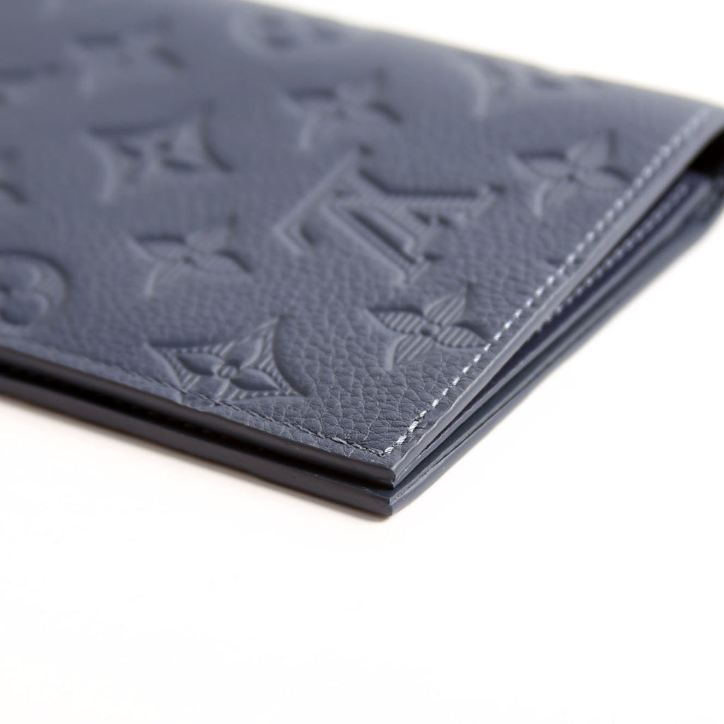 Passport Cover Monogram Shadow Embossed Calfskin Navy