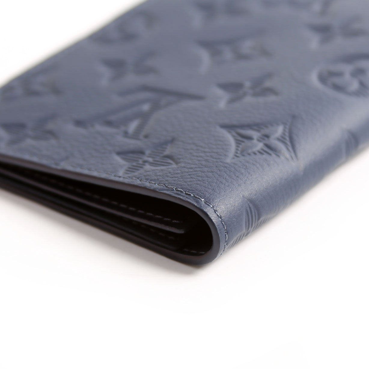 Passport Cover Monogram Shadow Embossed Calfskin Navy